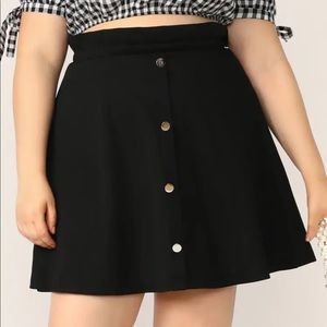 Paperbag Waist Button-Front Skirt